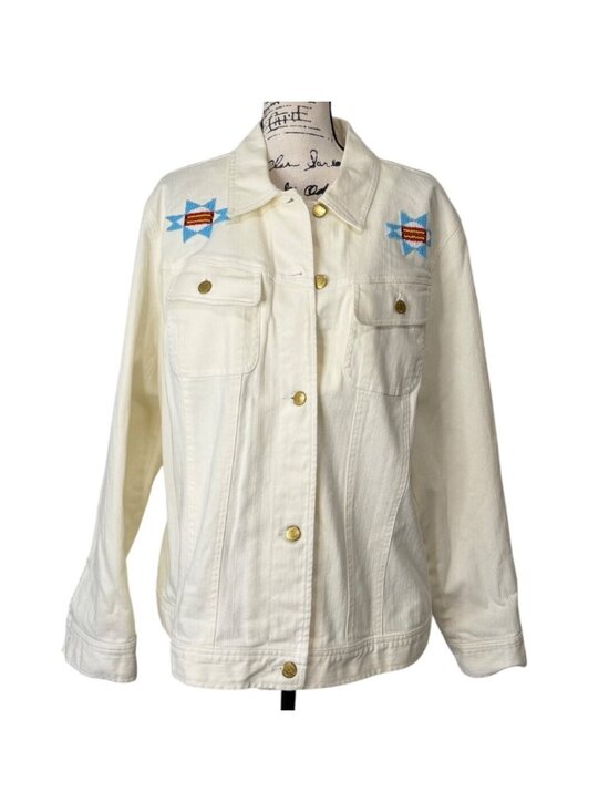 Lauren Ralph Lauren Jackets & Blazers - Ralph Lauren Jeans Co. Women 3X Southwestern Denim Trucker Jacket Aztec Ivory